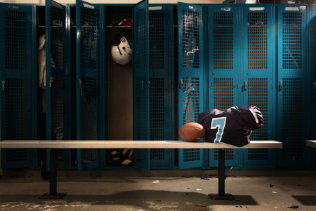 Football Locker room stock photo
