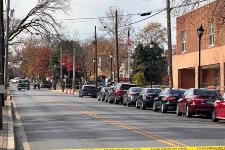 The scene where police said a vehicle struck and killed two children near Riverdale Elementary School in Prince George's County in 2023. (Jasmine Hilton/The Washington Post)